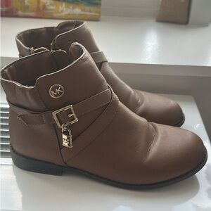 Michael Kors Tan Ankle Booties with Buckle Detail